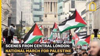 Protesters gather for pro-Palestinian national march in London