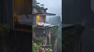 Cliffside Glass Bedroom Stunning Views and Serene Luxury#MountaintopRetreat#LuxuryLiving#ScenicViews