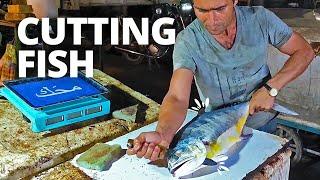 Exploring the Fish Bazaar in Bandar Abbas | Cutting Fish Skills