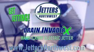 The DRAIN INVADER "X" High-Performance Hand-Carry Electric Jetter - IN ACTION