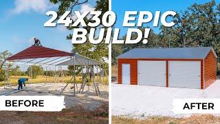 Watch a 24x30 Metal Garage Magically Rise in Maquez, TX! | Alan's Factory Outlet Epic Build