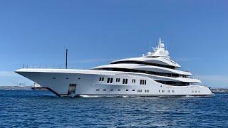 LADY LARA, 91m Lurssen built Superyacht departing Gibraltar