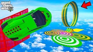 FRANKLIN TRIED MASSIVE RING JUMP MEGA RAMP PARKOUR CHALLENGE GTA 5 | SHINCHAN and CHOP