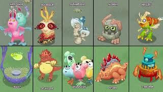 Faerie Island (Owlesque Update) but Each Monster is Zoomed in! My Singing Monsters