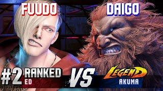 SF6 ▰ FUUDO (#2 Ranked Ed) vs DAIGO (Akuma) ▰ High Level Gameplay