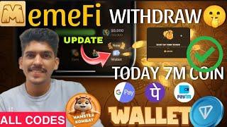 MemeFi 7Million Today | Daily Secret Tap Combo | Hamster Kombat Withdrawal Level Code new update OEX