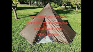 One Tigris Smokey Hut Hot Tent w/ Stovejack & Inner Mesh Tent, Quick Review