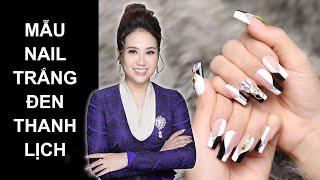 Vẽ Nail Trắng Đen Thanh Lịch | Top Nail 2022  | Kelly Pang