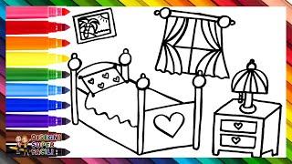 Disegnare e Colorare una Camera da Letto ️️️ Disegni per Bambini