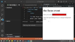 Focus and Blur event in JavaScript | event in JavaScript | JavaScript Tutorial in Hindi Part 55