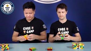 Max Park vs Feliks Zemdegs With Different Cube Sizes - Guinness World Records