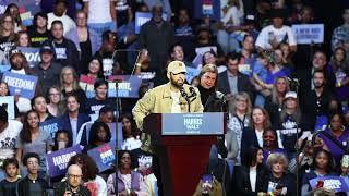 Surprise guest Eminem introduces Barack Obama at Harris rally in Detroit