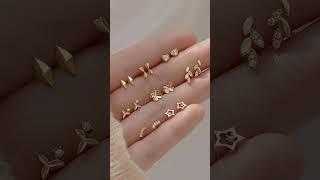 8 Small gold earrings design ideas || simple gold earrings ️ || earrings design || gold earrings ️