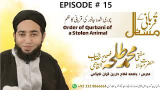 order of Qurbani of a stolen animal/ Episode # 15 By: Mufti Muhammad Talha Faseeh Al Qasmi