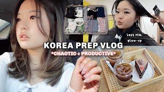 ️ KOREA PREP vlog: last minute glow-up, packing, grwm for a solo trip 