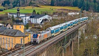 Überführung ALEX-Doppelstockwagen, I am Einziganders Vectron, SETG, LEG uvm. auf der Frankenwaldbahn