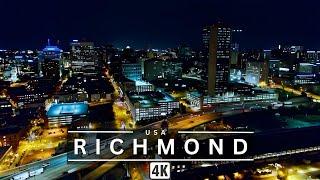 DOWNTOWN RICHMOND VIRGINIA NIGHT [4K] BY DRONE - DREAM TRIPS