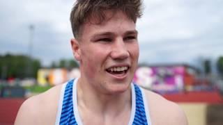 Joshua Zeller (GBR) after the heats of the 110m Hurdles