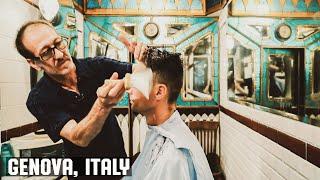  Haircut In Historic Art Nouveau Barbershop | Antica Barberia Giacalone Genova Italy