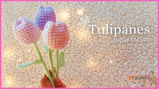 Tulipanes a Crochet Super Fáciles - Tutorial Paso a paso en Español - Principiante