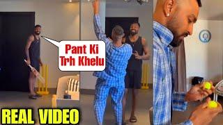 Hardik Pandya copy Rishabh pant batting and have fun with krunal pandya