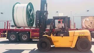 Cable Drums Transfer | Trailer to Trailer | Forklifts Rental Abu Dhabi UAE