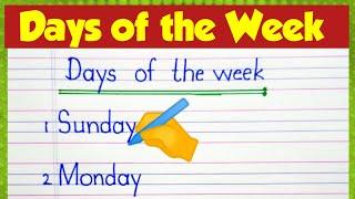 Days of the Week|Sunday Monday|#daysoftheweek|spelling of Sunday Monday