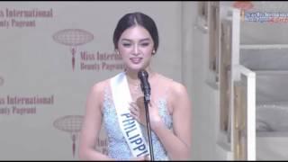 Kylie Verzosa's winning speech in the Miss International 2016