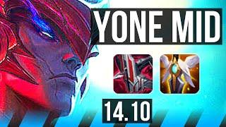 YONE vs YASUO (MID) | 6 solo kills, Legendary, 1000+ games, 18/4/10 | KR Master | 14.10