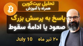 تحلیل بیت‌کوین امروز: پاسخ به پرسش بزرگ: صعود یا ادامۀ سقوط