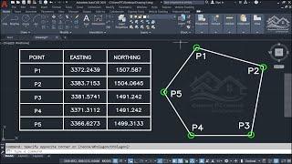 برمجة ممتازة (Lisp) لعمل النقاط مع ترقيمها + إضافة احداثياتها بشكل أتوماتيكي في جداول على AutoCAD