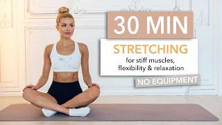 30 MIN FULL BODY STRETCHING - perfect for rest days / No Equipment I Pamela Reif