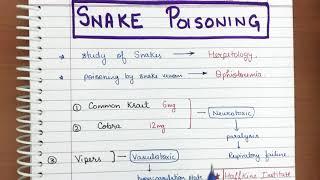 Snake poisoning - Short review