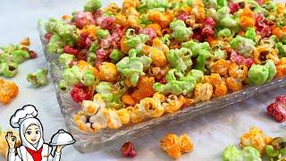  Colorful Popcorn / Rainbow Popcorn / Sweet Popcorn [Popcorn Recipe] 