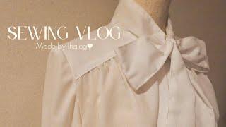 [Dressmaking vlog] making bowtie blouse inspired by Celine 🪡