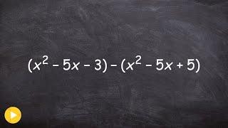 Learn how to subtract polynomials