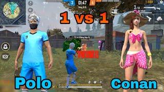 [ Free Fire ] Polo vs Conan | 1 vs 1 | Conan Player Training ONE SHOT ️