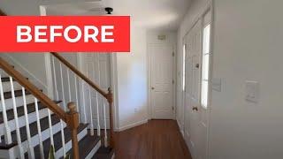 She tapes up her wall for this JAW DROPPING entryway idea!
