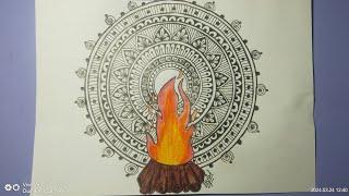 Holi special New mandala Art //By kajal kacher|| Step by step|| Mandala Drawing