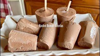 PALETAS HELADAS CREMOSAS DE CHOCOLATE  RIQUÍSIMAS 