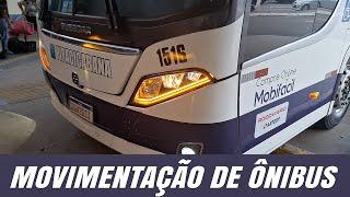 MOVIMENTAÇÃO DE ÔNIBUS NA RODOVIÁRIA DE PRAIA GRANDE - ÔNIBUS AUTOMATICO BUSSCAR DA PIRACICABANA