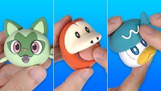 Pokémon Scarlet and Violet Clay Art: Sprigatito, Fuecoco, Quaxly Paldea Region Starter Pokémon