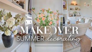 LIVING ROOM MAKEOVER AND DECORATE WITH ME | SUMMER DECORATING INSPIRATION 2024