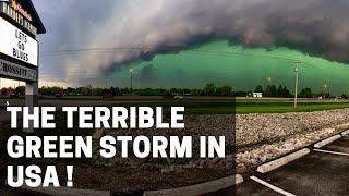 A PORTAL TO HELL IN USA. “TOXIC” GREEN STORM AND SCARY SKY IN DAKOTA.