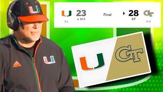 GEORGIA TECH UPSETS MIAMI HURRICANES (MIAMI HURRICANES VS GEORGIA TECH HIGHLIGHTS & REACTIONS)