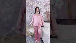 Bộ Pijama Lụa Satin màu Phối Tay Ngắn - Tay Dài , có size M , L , XL , 2XL (38kg-74kg)