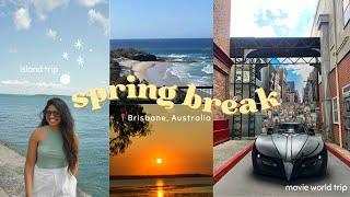 SPRING BREAK VLOG  | island trip, movie world, bbq night, jacaranda flowers & more