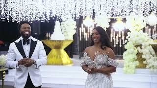 Luxury Ceiling Decor Lighting | Gold, Black & White Wedding by Royal Luxury Events - Houston, Texas