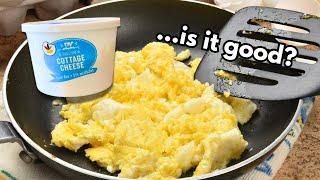 Fluffy Scrambled Eggs with Cottage Cheese