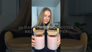 High-protein Strawberry Overnight Oats🩷 #healthyrecipes #highprotein #breakfastideas